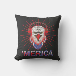 Cojín Decorativo Águila Americana Con Auriculares