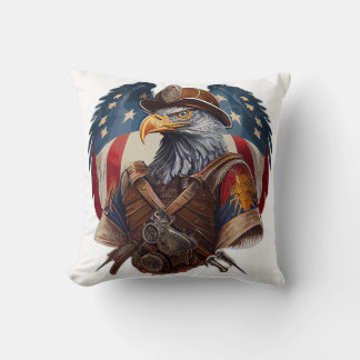 Cojín Decorativo Águila Americana Majestuosa - Arte Patriótico de V