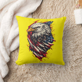 Cojín Decorativo Águila Americana Patriótica Vintage 4 de Julio