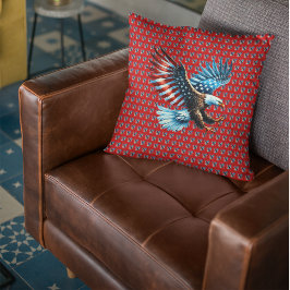 Cojín Decorativo Águila blanca roja del águila estadounidense patri