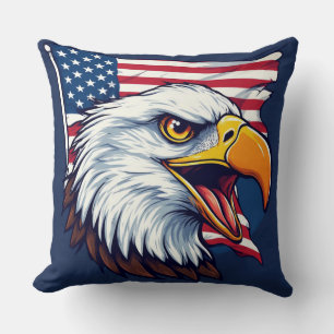 Cojín Decorativo Águila calva bandera americana – Regalo patriótico