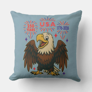 Cojín Decorativo Águila calva con fuegos artificiales - Estados Uni