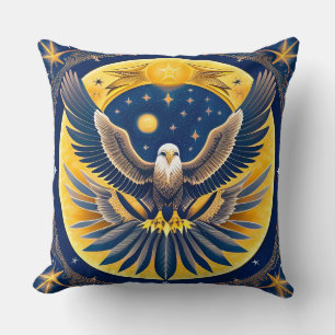 Cojín Decorativo Águila con fondo celestial