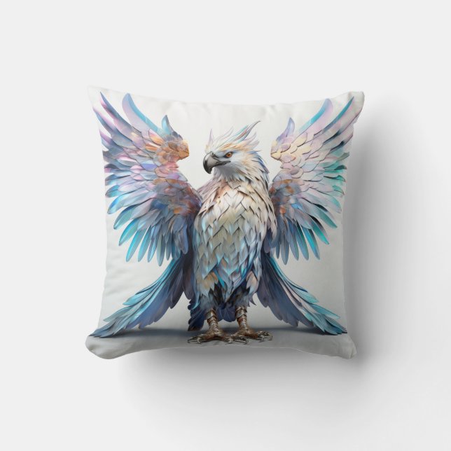Cojín Decorativo Águila iridiscente metálica (Anverso)