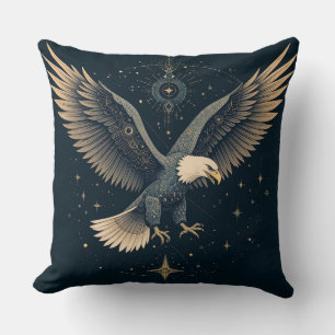 Cojín Decorativo Águila Majestuosa Azul Decoración Artística de Hog