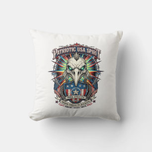 Cojín Decorativo Águila Patriótica Fin De Los Tiempos Cráneo Zombie