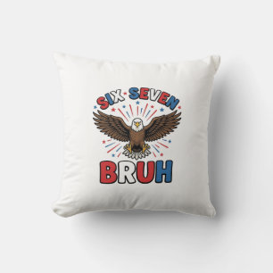 Cojín Decorativo Águila Patriótica Seis Siete Bruh Diseño Vectorial
