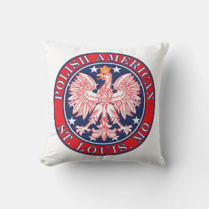 Cojín Decorativo Águila polaca de San Luis Missouri