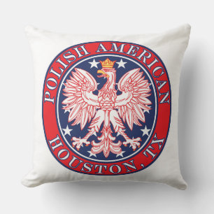 Cojín Decorativo Águila polaca estadounidense de Houston Texas