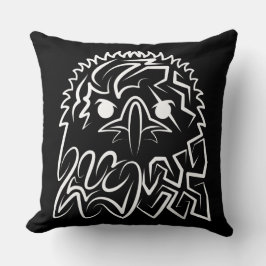 Cojín Decorativo Águila Tribal Negra y Blanca