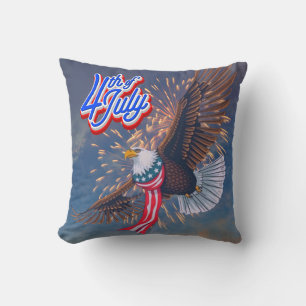 Cojín Decorativo Águila voladora 4 de julio Pillow