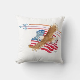 Cojín Decorativo Águila y bandera americana