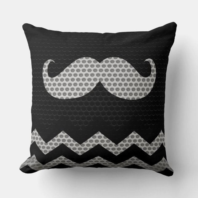 Cojín Decorativo Agujero de Chevron de Bigote (Anverso)