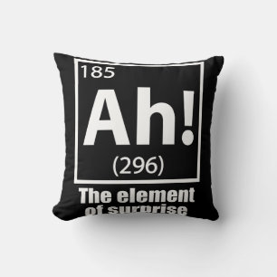 Cojín Decorativo ¡Ah! El elemento del Chiste de la química sorpresi
