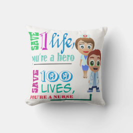 Cojín Decorativo Ahorre 100 vidas que usted es un varón y enfermera