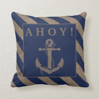 ¡Ahoy! Banda azul y burlap de la Marina de Anchor 