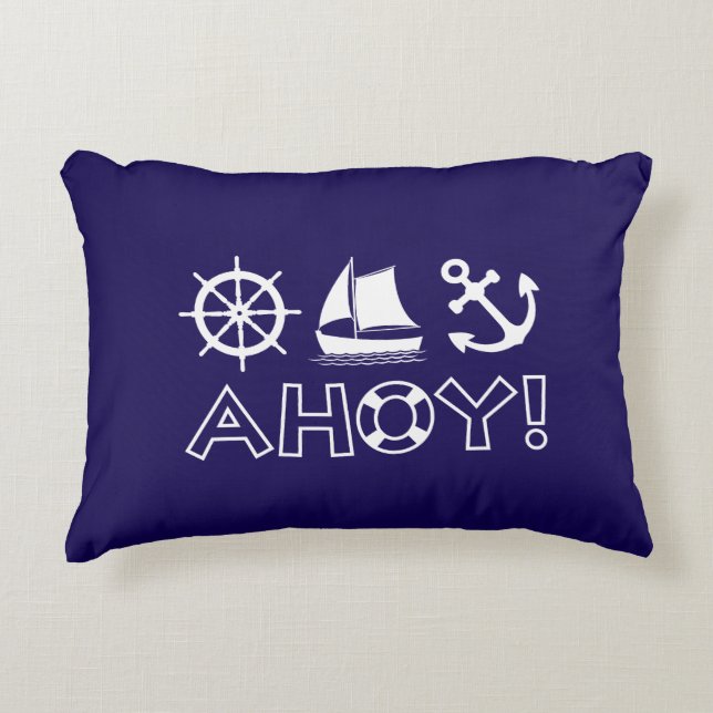 Cojín Decorativo ¡Ahoy! Blanca (Anverso)