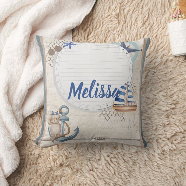 Cojín Decorativo Ahoy le espera una aventura náutica (Manta)