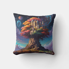 Cojín Decorativo AI Dream Tree Castle Throw Pillow