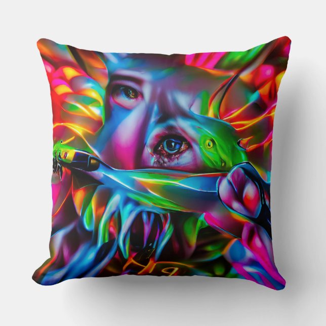 Cojín Decorativo Aichmofobia: Vivid Surreal Art (Anverso)
