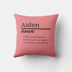 Cojín Decorativo Aiden, definición de nombre personalizado de niño