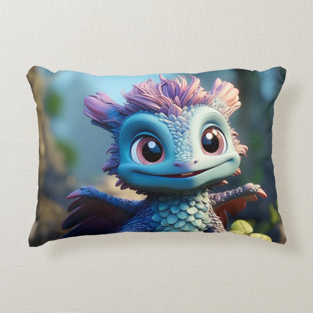 Cojín Decorativo Aiden, un caprichoso dragón (Anverso)