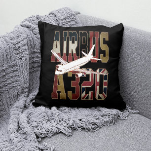 Cojín Decorativo Airbus a320 Jetliner. Banderas europeas antiguas