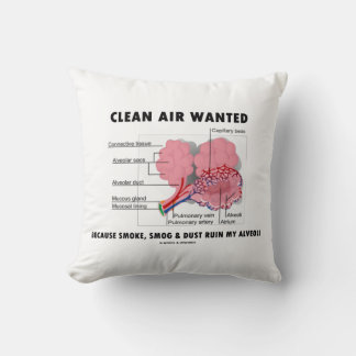 Cojín Decorativo Aire limpio Se Quiere Porque El Humo Ruina Alveoli