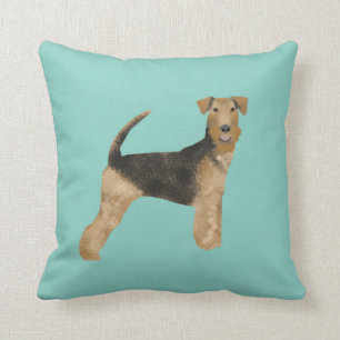 Cojín Decorativo airedale, airedale terrier, love, dog love