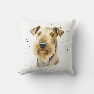 Cojín Decorativo Airedale Dog Mascota Puppy Watercolor