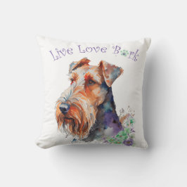Cojín Decorativo Airedale Dog Mom Floral