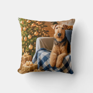 Cojín Decorativo Airedale Terrier de vacaciones 