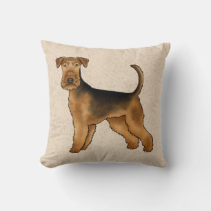 Cojín Decorativo Airedale Terrier Perro De Dibujos Animados Lindo S