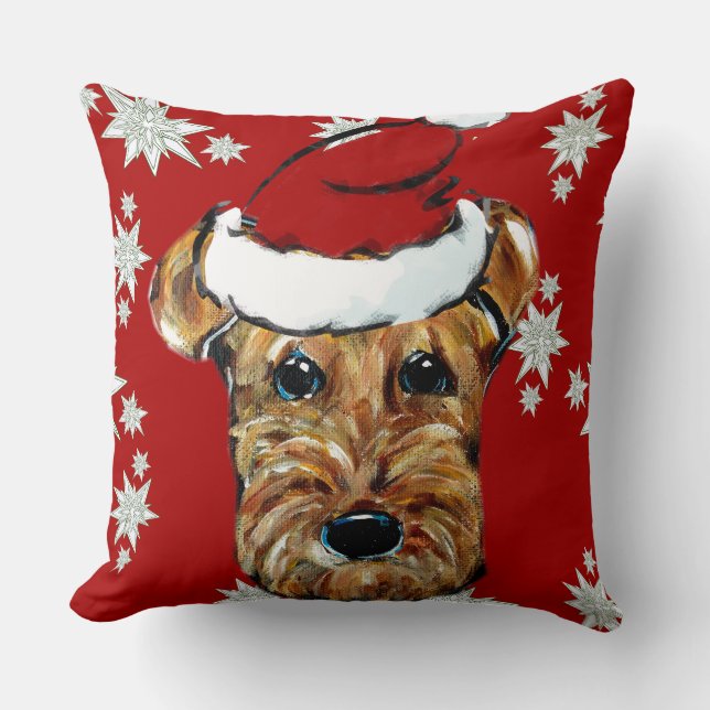 COJÍN DECORATIVO AIREDALE TERRIERS (Anverso)