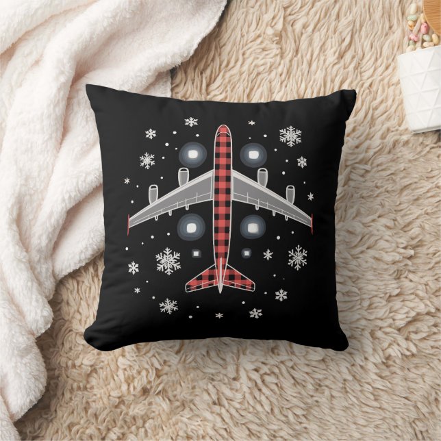 Cojín Decorativo Airplane Plaid Christmas Pilot (Manta)