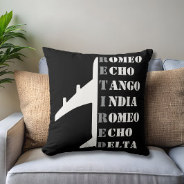 Cojín Decorativo Airplane Retired Nato Phonetic Alphabet Aviation