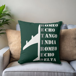 Cojín Decorativo Airplane Retired Nato Phonetic Alphabet Aviation