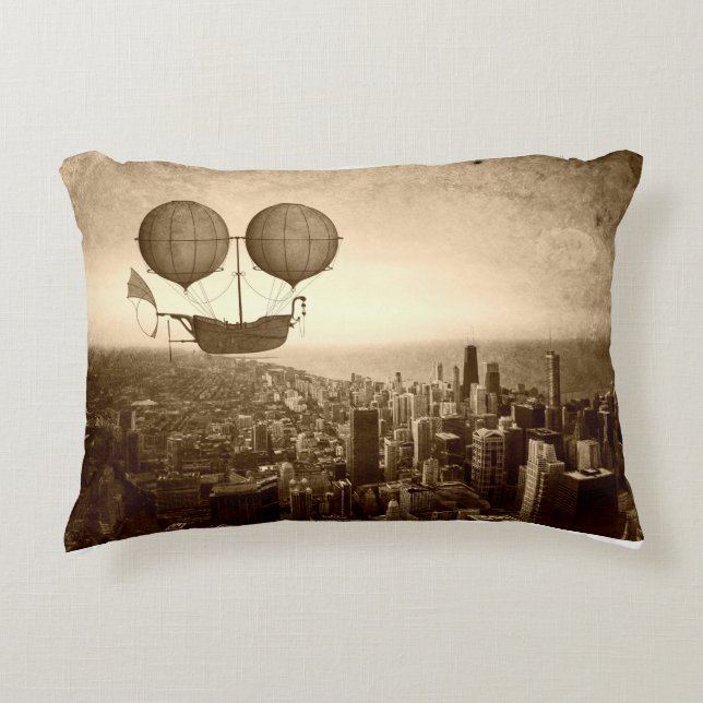 Cojín Decorativo Airship Over Chicago (Anverso)