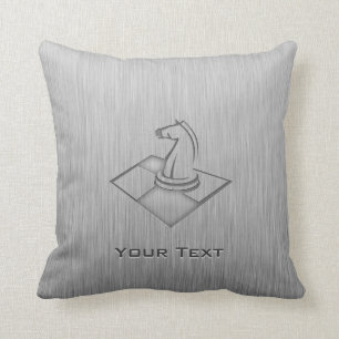 Cojín Decorativo Ajedrez; Metal-mirada cepillada