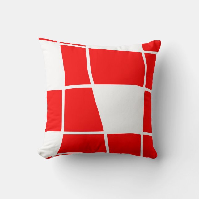 Cojín Decorativo Ajedrez rojo y blanco (Anverso)