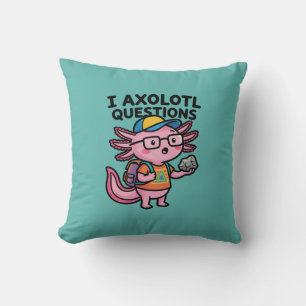 Cojín Decorativo Ajolote nerd sarcástico I Preguntas de ajolote Mem