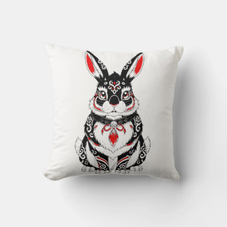 Cojín Decorativo Akai Yokai Rabbit – Japanese Spirit Guardian in B
