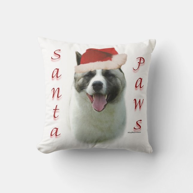 Cojín Decorativo Akita Santa Paws (Anverso)