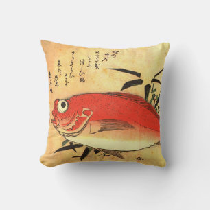 Cojín Decorativo Akodai - Colorida imagen japonesa de pescado de Hi