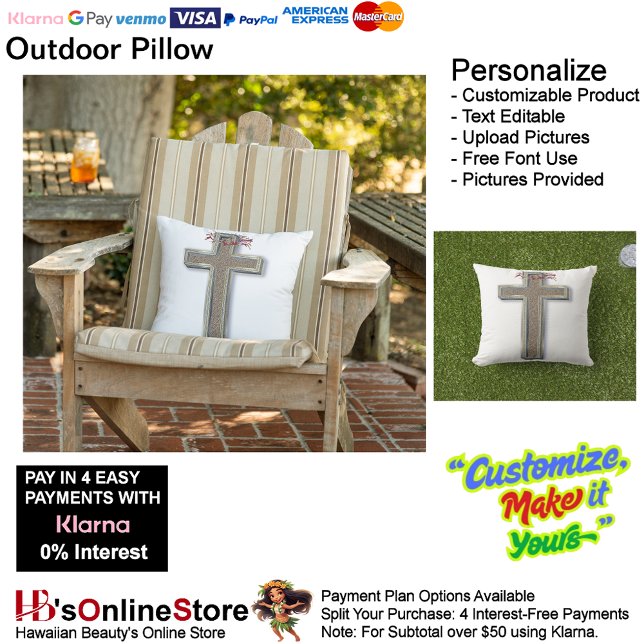 Cojín decorativo al aire libre con fondo blanco (Cross Outdoor Throw Pillow with White Background.)