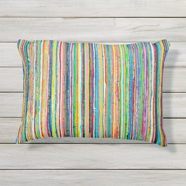 Cojín decorativo al aire libre con rollo arco iris (Reverso)