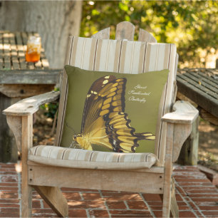 Cojín decorativo al aire libre de mariposa de cola