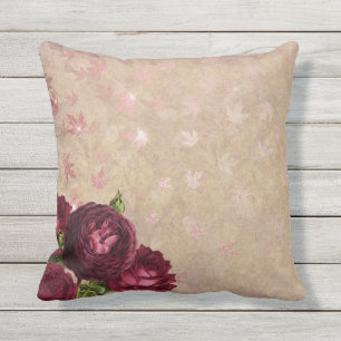 Cojín decorativo al aire libre de rosas