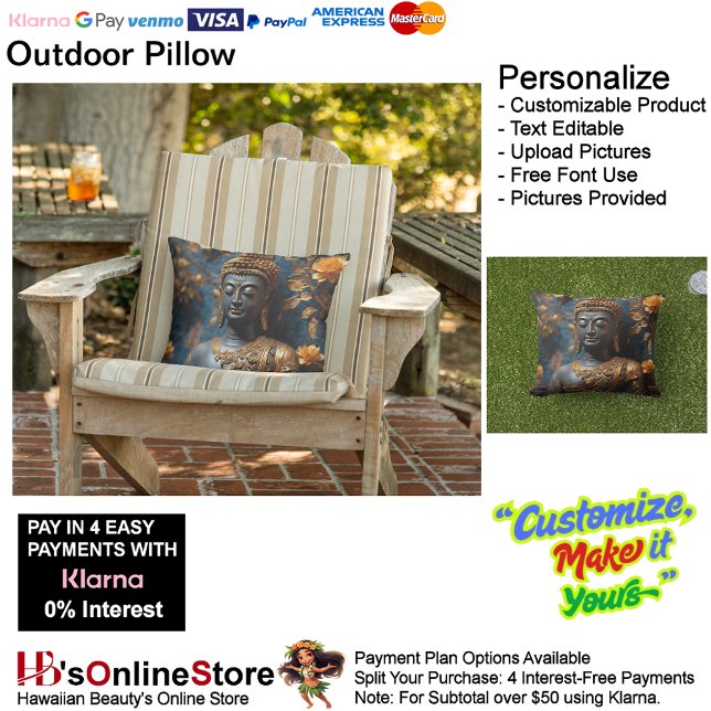 Cojín decorativo al aire libre ultraconservador Bu (Buddha Ultra Cozy Outdoor Throw Pillow.)