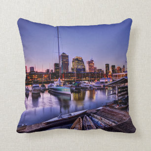 Cojín Decorativo Al Atardecer - canoas de Canoas en la puesta del